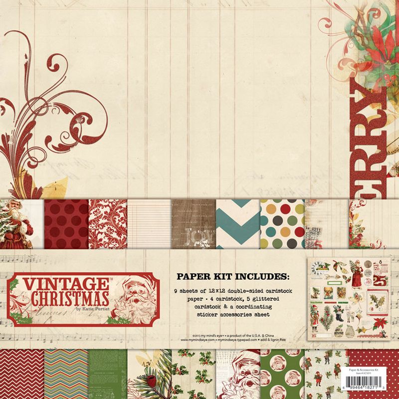 Бумага для скрапбукинга 30x30 My Mind's Eye Vintage Christmas