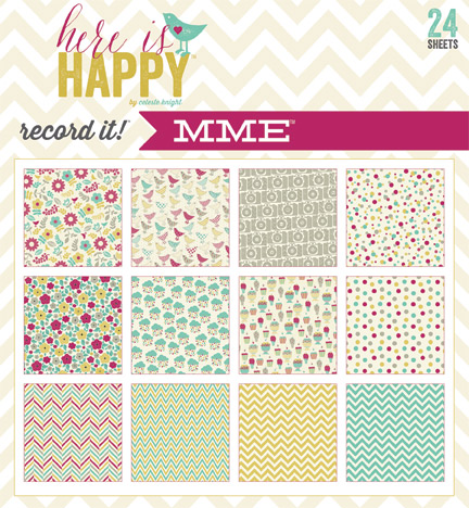 Набор бумаги для скрапбукинга 15 х 15 см, 24 листа My Mind’s Eye Here is Happy — Record It!