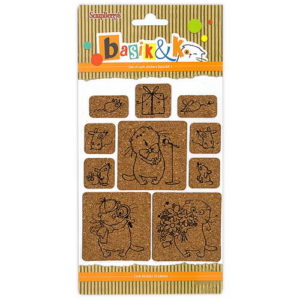 Набор пробковых стикеров Басик, 10 шт. ScrapBerry’s