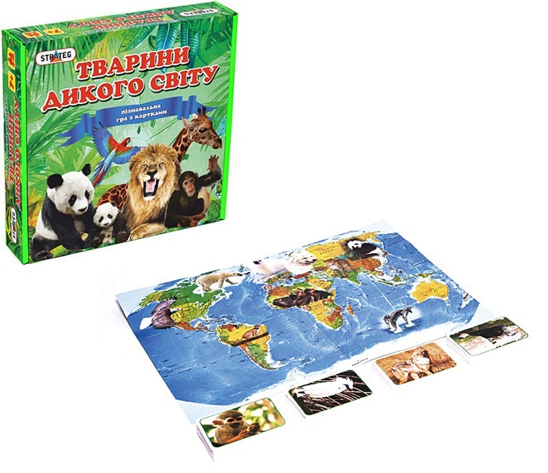 Познавательная игра с карточками "Животные дикого мира" Strateg (655)