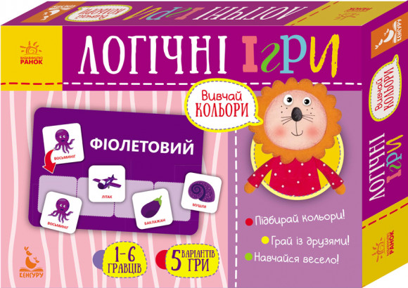 Логические игры "Изучай цвета" 24 карточки укр. 918001 КЕНГУРУ Логічні ігри. 2+ Вивчай кольори. 24 картки (Укр) 918001