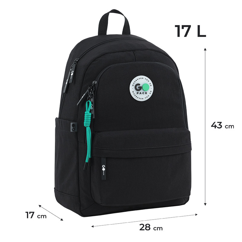 Рюкзак GoPack Education Teens GO26-141L-3 чорний + олівці Kite 18кол. - Зображення 3