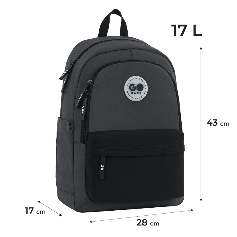 Рюкзак GoPack Education Teens GO26-141L-4 чорний, сірий + олівці Kite 18кол. - Зображення 3