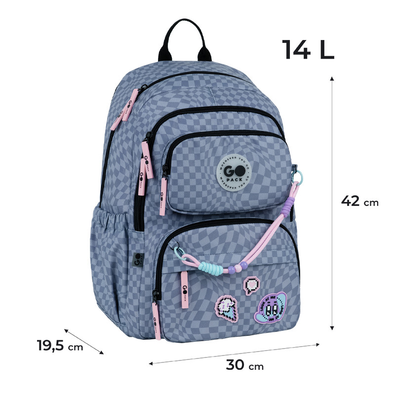 Рюкзак GoPack Education GO26-120M-2 Pixel Mood + олівці Kite 18кол. - Зображення 3