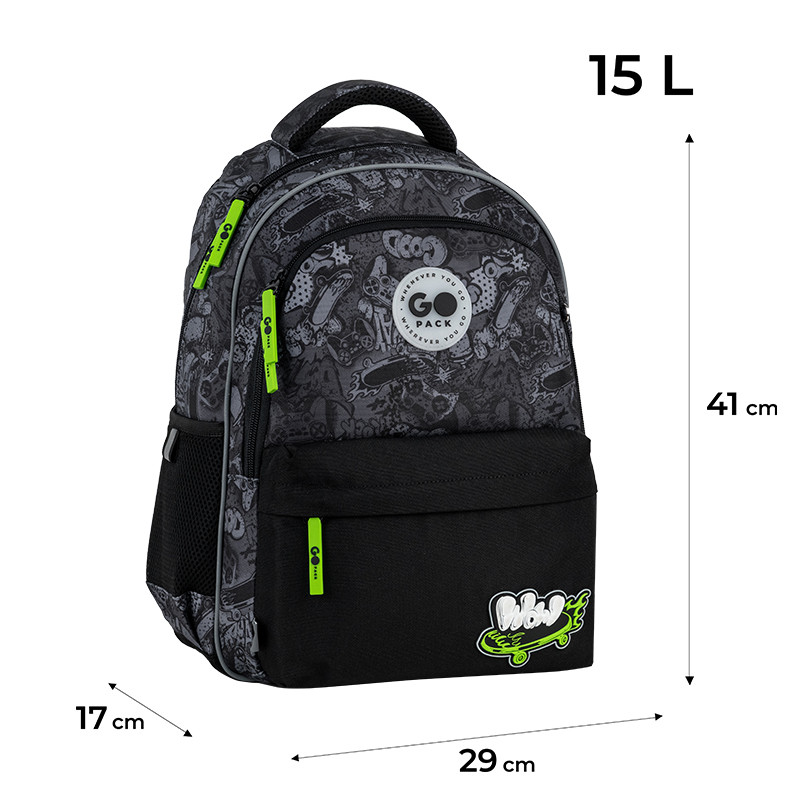 Рюкзак GoPack Education GO26-182M-7 Wow Skate + олівці Kite 18кол. - Зображення 3