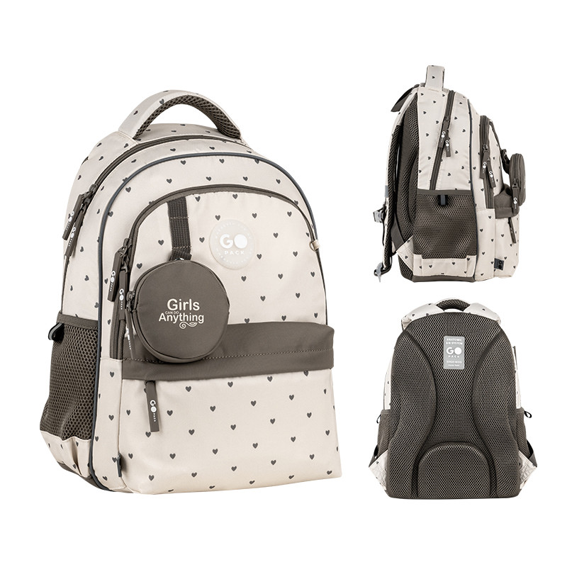 Рюкзак GoPack Education GO26-182M-3 Beige Polka Dots + олівці Kite 18кол. - Зображення 2