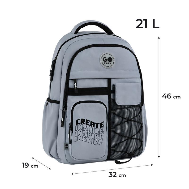 Рюкзак GoPack Education Teens GO26-184L-2 сірий + олівці Kite 18кол. - Зображення 3