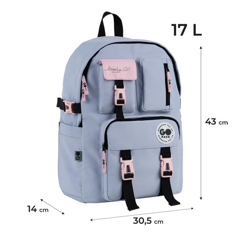 Рюкзак GoPack Education Teens GO26-2500L-1 сірий + олівці Kite 18кол. - Зображення 3
