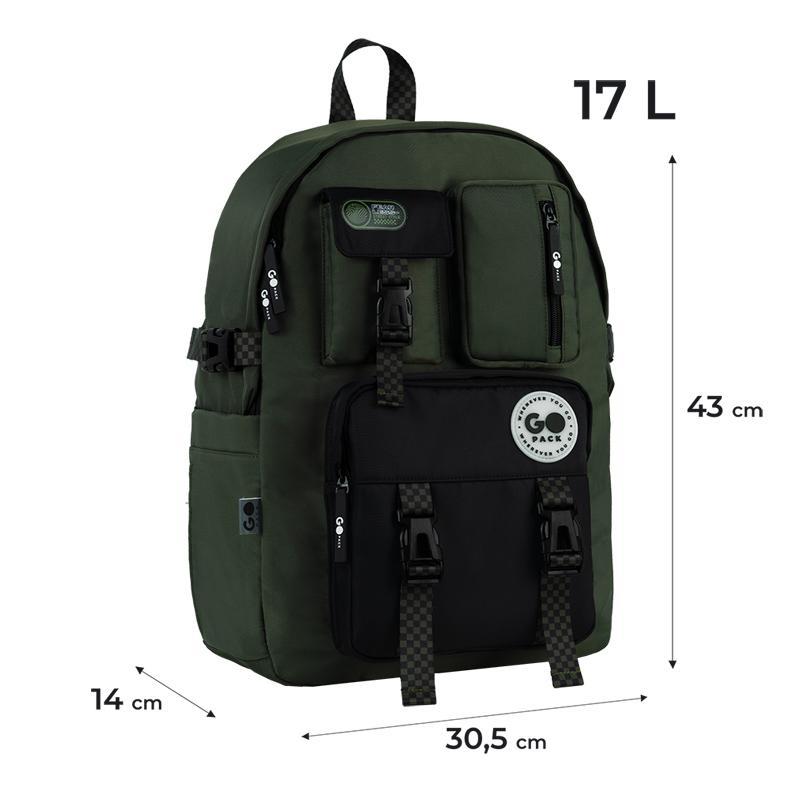 Рюкзак GoPack Education Teens GO26-2500L-4 хакі + олівці Kite 18кол. - Зображення 3