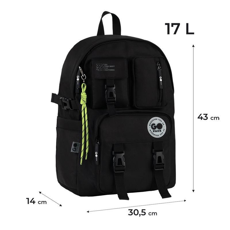 Рюкзак GoPack Education Teens GO26-2500L-3 чорний + олівці Kite 18кол. - Зображення 3