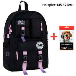Рюкзак GoPack Education Teens GO26-2500L-2 чорний, градієнт + олівці Kite 18кол.