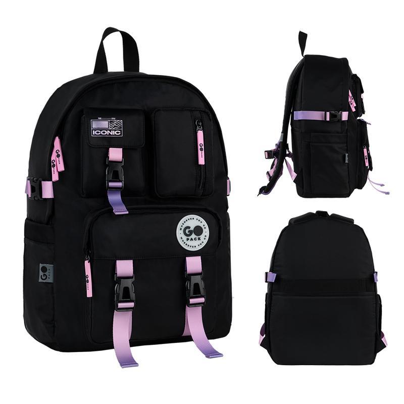 Рюкзак GoPack Education Teens GO26-2500L-2 чорний, градієнт + олівці Kite 18кол. - Зображення 2