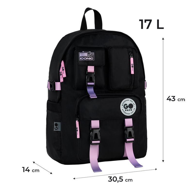 Рюкзак GoPack Education Teens GO26-2500L-2 чорний, градієнт + олівці Kite 18кол. - Зображення 3