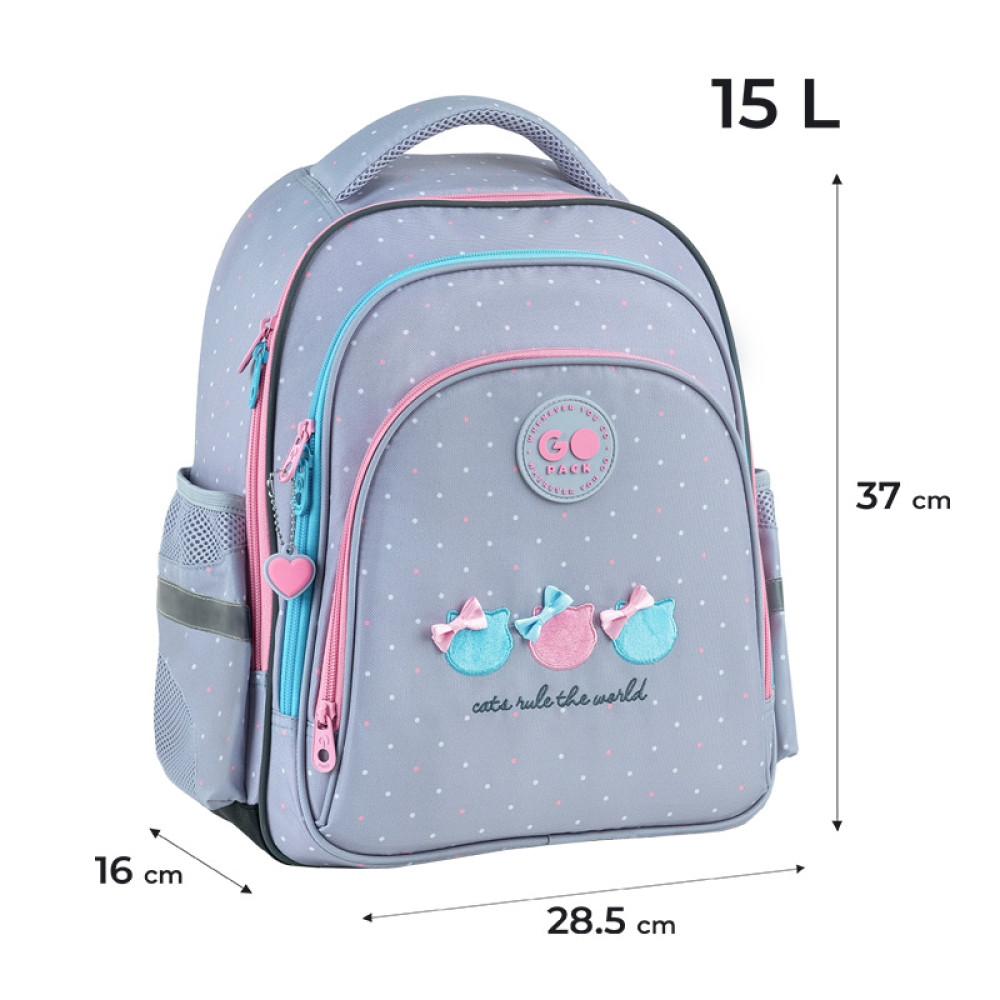 Рюкзак GoPack Education GO26-2606S-1 Cat's Rules + олівці Kite 18кол. - Зображення 3