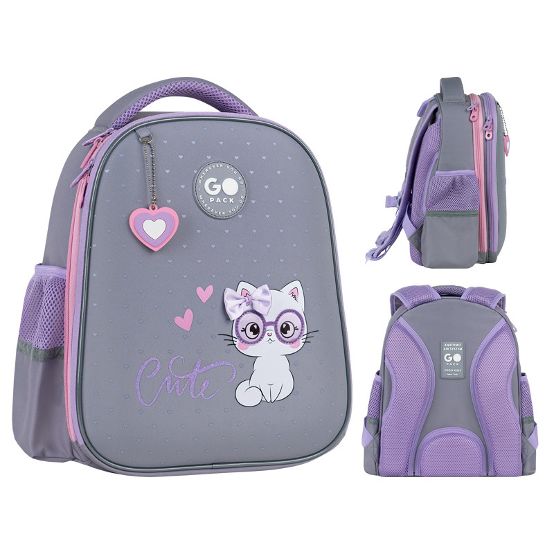 Рюкзак GoPack Education напівкаркасный GO26-165S-3 Cute Cat + олівці Kite 18кол. - Зображення 2