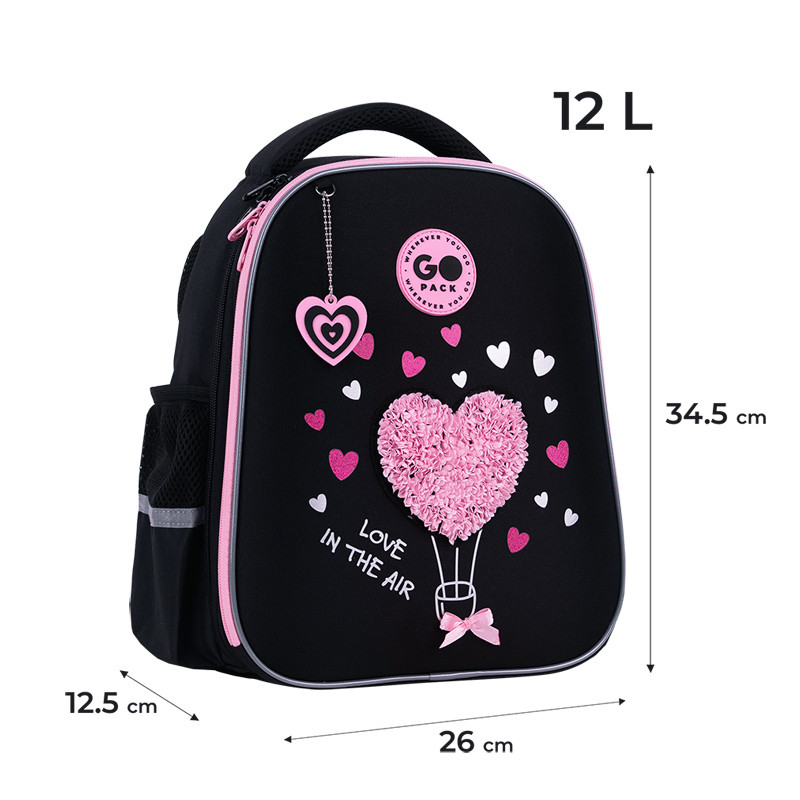 Рюкзак GoPack Education напівкаркасный GO26-165S-2 Heart + олівці Kite 18кол. - Зображення 3