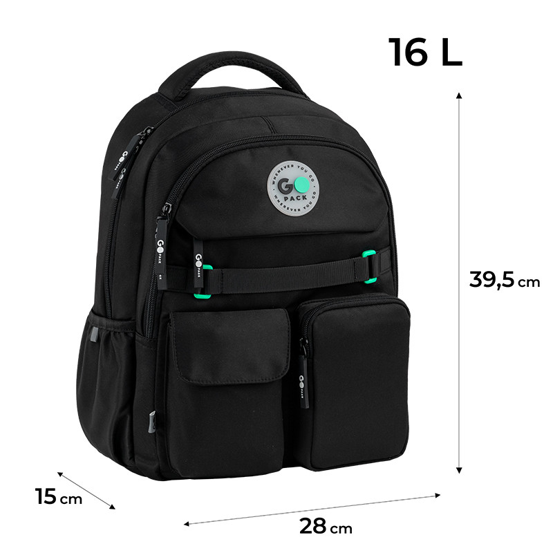 Рюкзак GoPack Education GO26-183M-3 чорний + олівці Kite 18кол. - Зображення 3