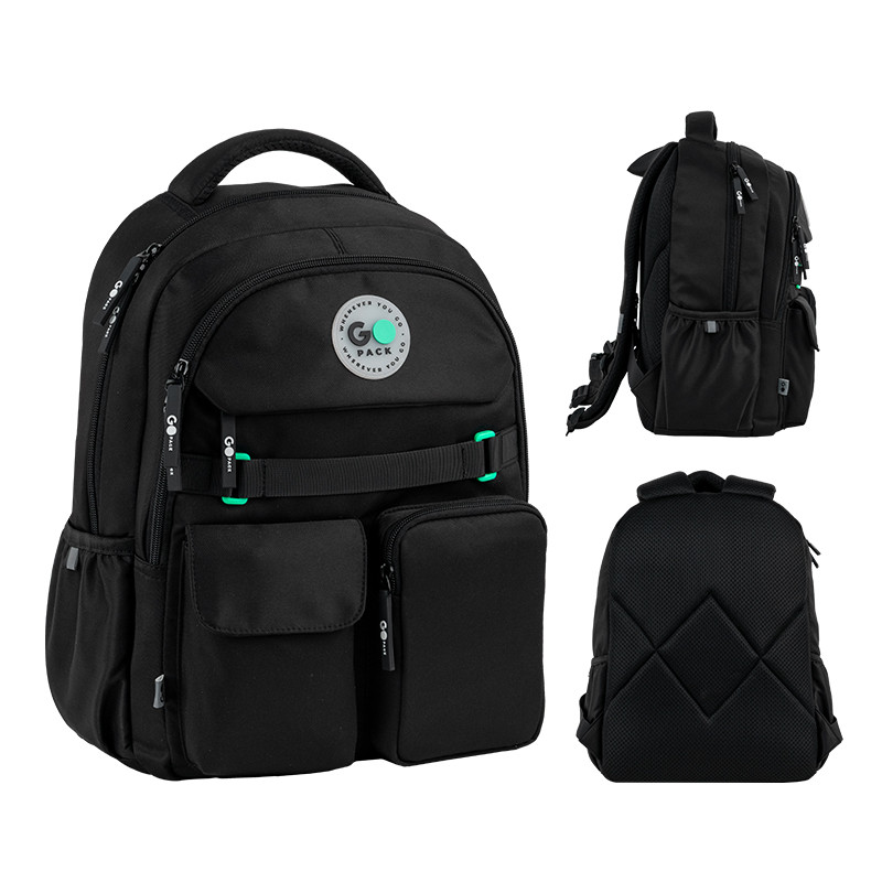 Рюкзак GoPack Education GO26-183M-3 чорний + олівці Kite 18кол. - Зображення 2