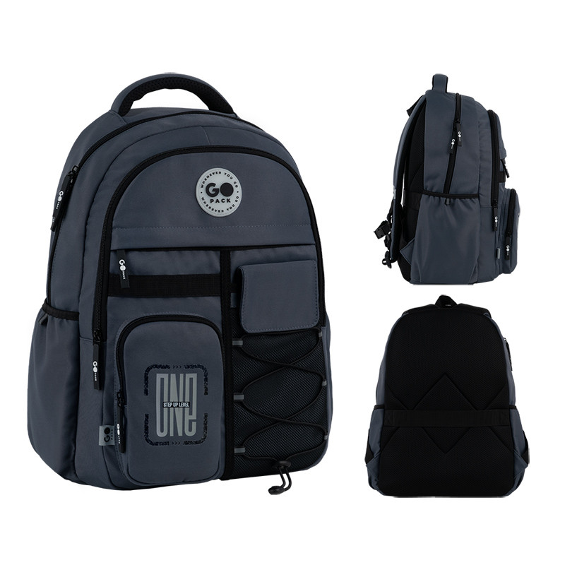 Рюкзак GoPack Education Teens GO26-184L-4 темно-сірий + олівці Kite 18кол. - Зображення 2