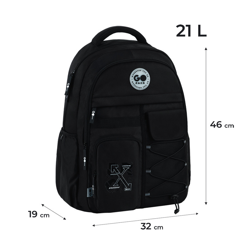 Рюкзак GoPack Education Teens GO26-184L-3 чорний + олівці Kite 18кол. - Зображення 3