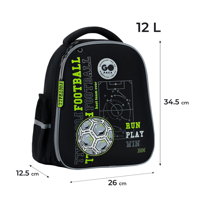 Рюкзак GoPack Education напівкаркасный GO26-165S-4 Football Fun + олівці Kite 18кол. - Зображення 3