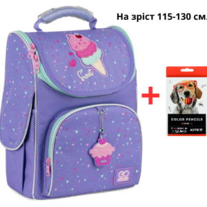 Рюкзак GoPack Education каркасний GO25-5001S-2 Summer Ice Cream + олівці Kte 18кол.