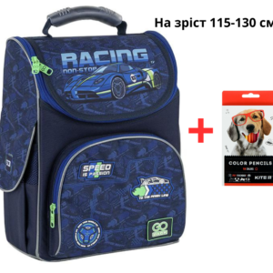 Рюкзак GoPack Education каркасний GO25-5001S-6 Racing + олівці Kte 18кол.