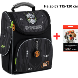 Рюкзак GoPack Education каркасний GO25-5001S-8 Warrior + олівці Kte 18кол.
