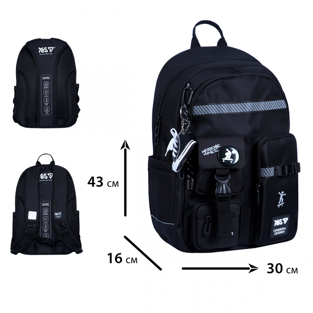 Рюкзак YES TS-43L шкільний Xtreme Moves 550481 + пляшка для води 550мл. - Зображення 2