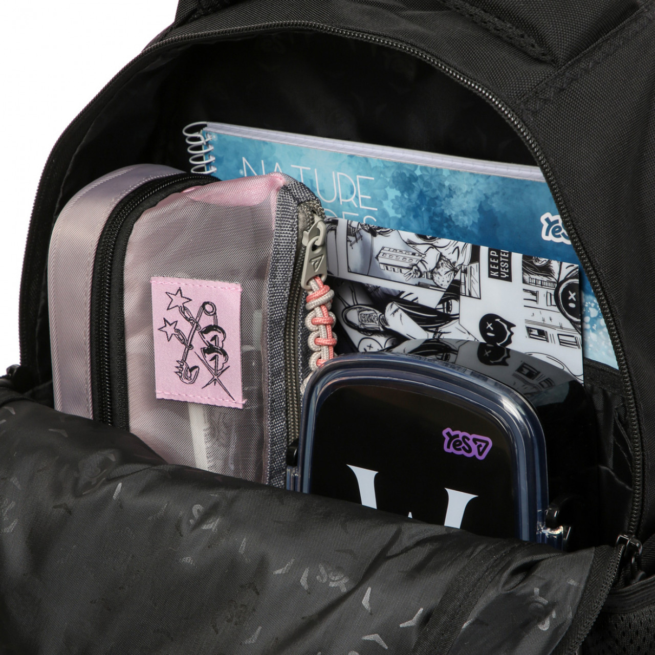Рюкзак YES S-115M Just Black 550296 + пляшка для води 550мл. - Зображення 7