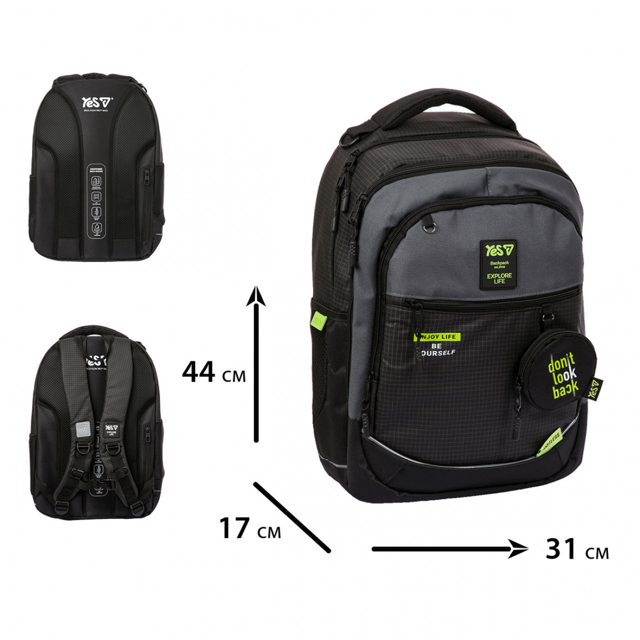 Рюкзак YES TS-59L шкільний Enjoy Life 550410 + пляшка для води 550мл. - Зображення 2
