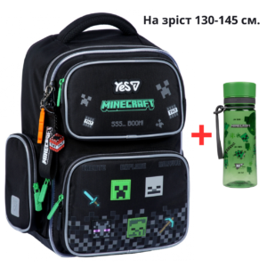Рюкзак YES S-101M шкільний Minecraft Effect 550268 + пляшка для води 400мл.