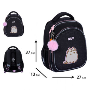 Рюкзак YES S-109S шкільний напівкаркасний Pusheen 550233 + пляшка для води 400мл.