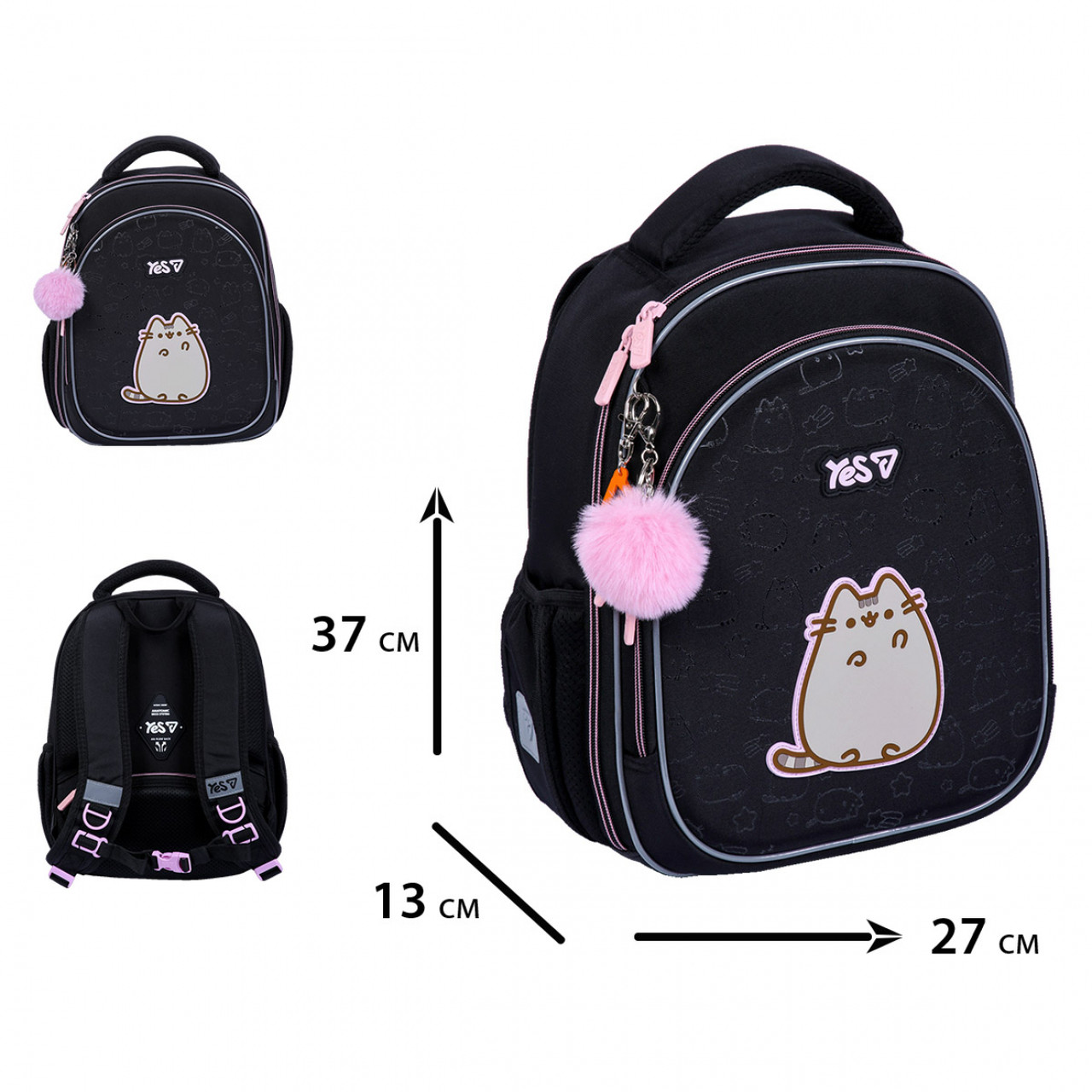 Рюкзак YES S-109S шкільний напівкаркасний Pusheen 550233 + пляшка для води 400мл. - Зображення 2